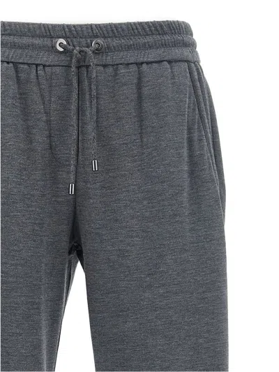 Brunello Cucinelli Women Cotton And Silk Blend Trousers In Gray