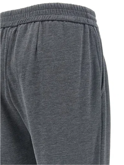 Brunello Cucinelli Women Cotton And Silk Blend Trousers In Gray