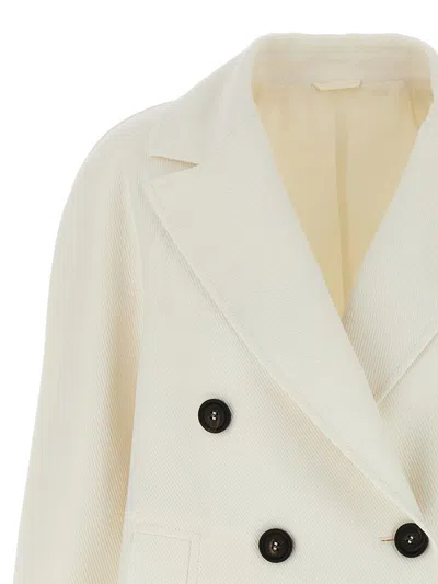 Brunello Cucinelli Double-breasted Blazer Blazer And Suits White