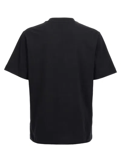 Burberry Black T-shirt With Contrasting Equestrian Knight Print In Cotton Man
