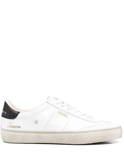 Golden Goose 'matchstar' White Low Top Sneakers With Logo Patch On The Tongue And Contrasting Heel With Logo