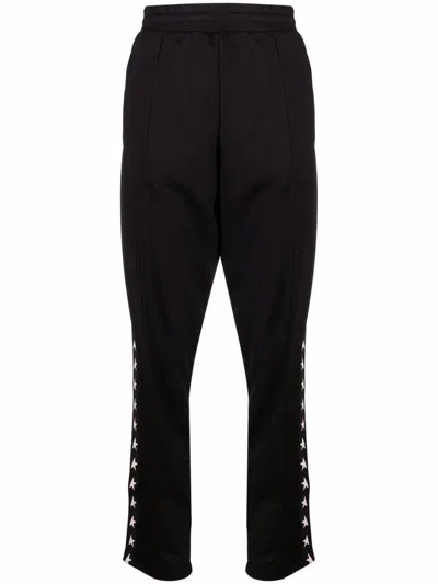 Golden Goose Star Collection Wide-leg Track Pants In Black