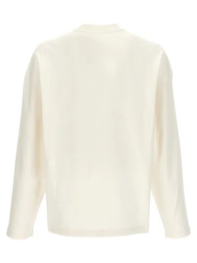 Jil Sander Men White Crewneck Sweatshirt With Contrasting Logo Print At The Front In Cotton Man
