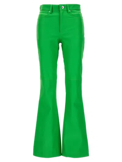 Jw Anderson J.w.anderson Women Leather Bootcut Trousers In Green