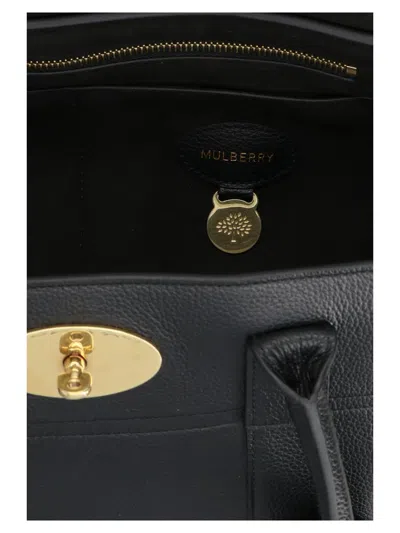 Mulberry 'bayswater' Black Handbag With Twist-lock Fastening In Black