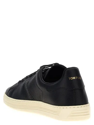 Tom Ford Low-top Leather Sneakers In Black