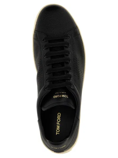 Tom Ford Low-top Leather Sneakers In Black