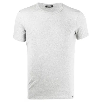 Tom Ford Logo-appliqué Cotton T-shirt In Gray