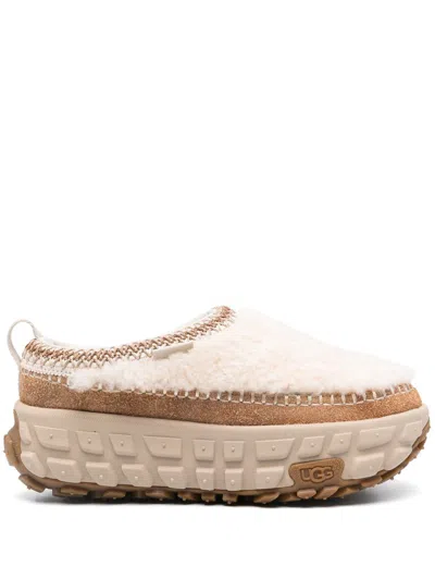 Ugg Venture Daze Cozy Shearling Flatform Shoes In Neutral
