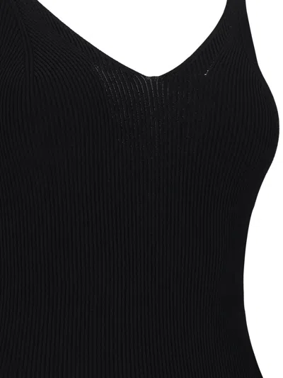 Versace Safety Pin Suspender Midi Dress In Black