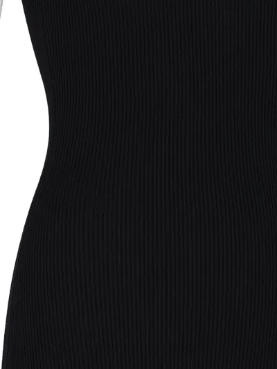 Versace Safety Pin Suspender Midi Dress In Black