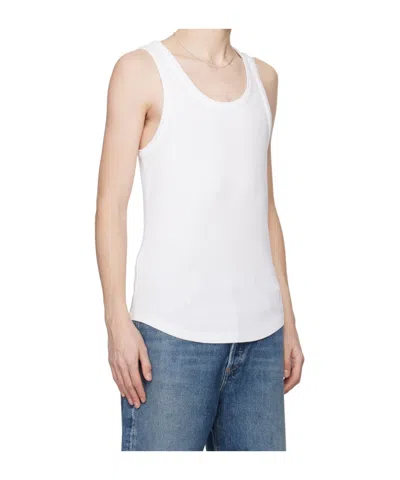 Agolde Stretch Ribbed-knit Vest In White