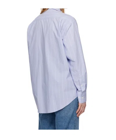 Filippa K Striped Poplin Organic Cotton Shirt In Blue