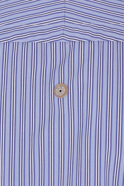 Junya Watanabe Striped Long-sleeved Shirt In Blue