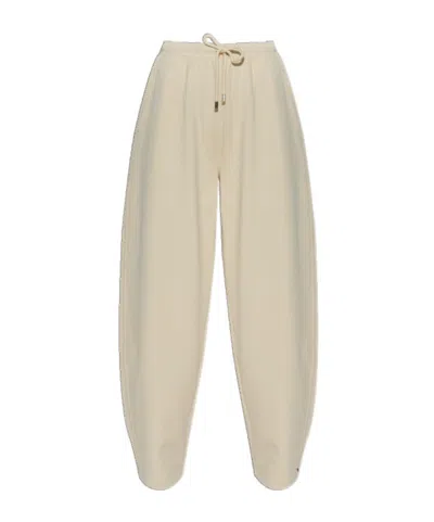 Sportmax Noble Joggers With Drawstring Waist In Neutral