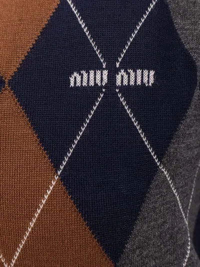 Miu Miu Women Virgin Wool Sweater In Blue