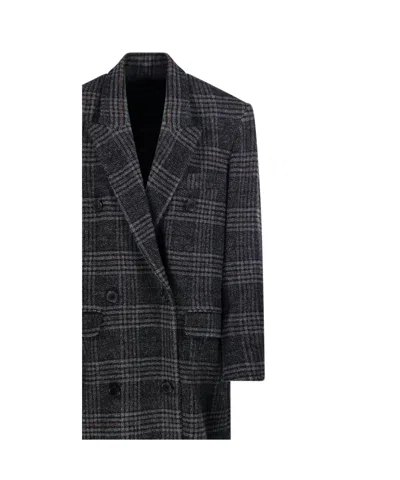Isabel Marant Étoile Long Checked Double-breasted Notched Lapels Coat