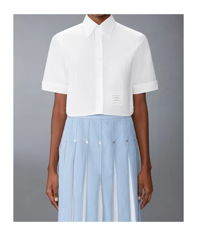 Thom Browne Shirt Short Sleeve Collar Button-down In White