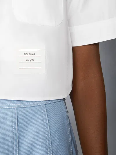 Thom Browne Shirt Short Sleeve Collar Button-down In White