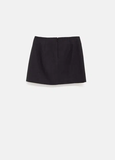 Bottega Veneta Graphite Cotton Blend Mini Skirt In Black