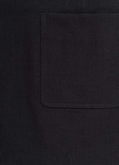 Bottega Veneta Graphite Cotton Blend Mini Skirt In Black