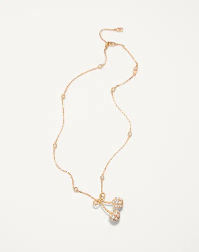 Valentino Cherrifyc Metal Necklace With Swarovski Crystals