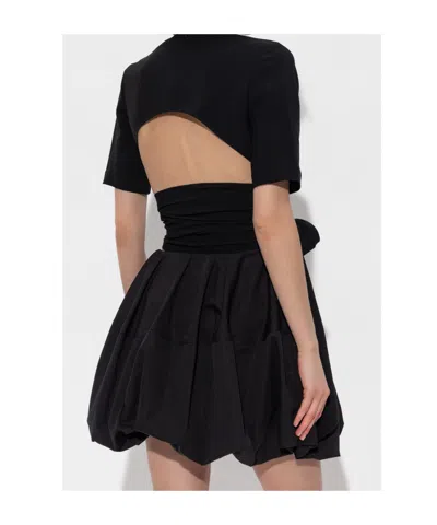 Alaïa Viscose Blend Crepe Top In Black