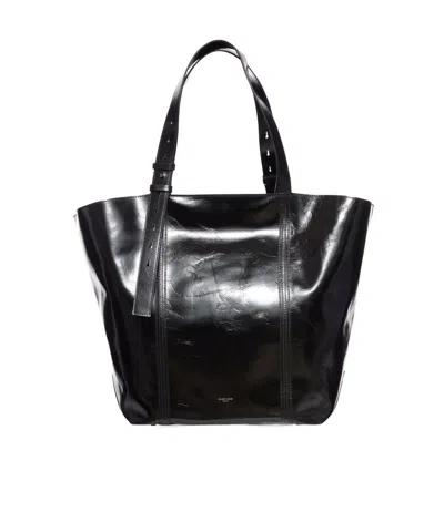Golden Goose Adjustable Strap Shoulder Bag With High Shine Finish In Black