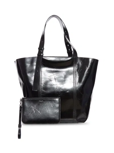 Golden Goose Adjustable Strap Shoulder Bag With High Shine Finish In Black