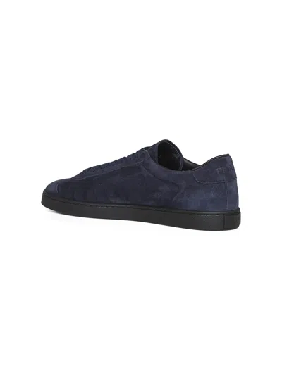 Prada Round Toe Low-top Sneakers In Blue