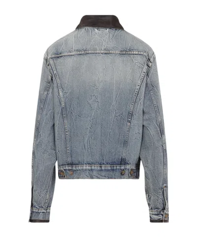 Miu Miu Long Sleeve Denim Jacket In Blue