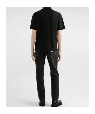 Dolce & Gabbana Polo Shirt In Piqué De Coton In Black