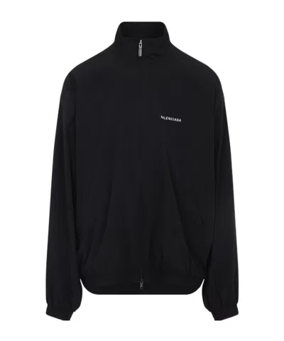 Balenciaga Oversized Windbreaker Jacket In Black