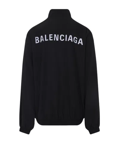 Balenciaga Oversized Windbreaker Jacket In Black