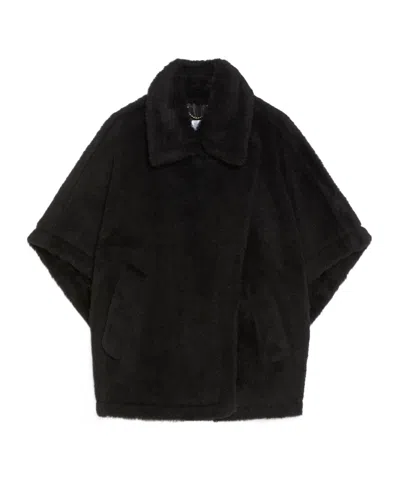 Max Mara Cape In Alpaca And Wool Teddy Fabric