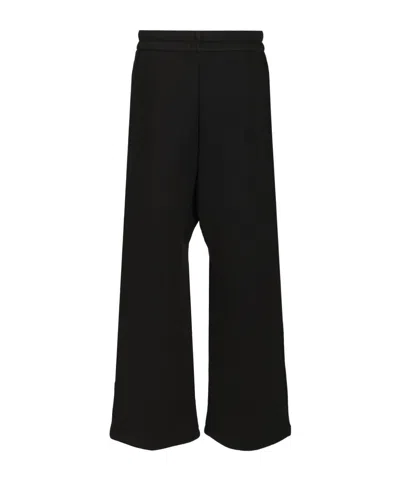 Fear Of God Black Pants With Elastic Drawstring And Wide Leg In Cotton Blend Man In Black