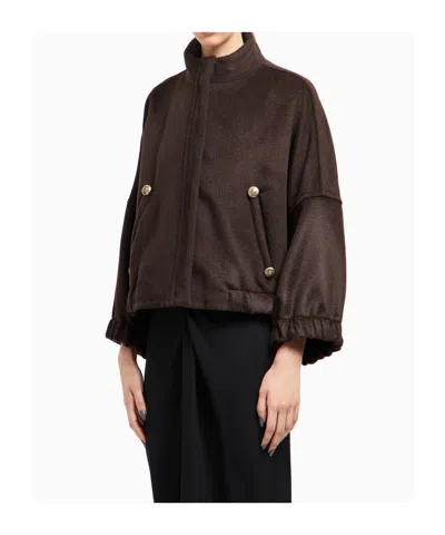 Giorgio Armani Alpaca And Wool Pea Coat