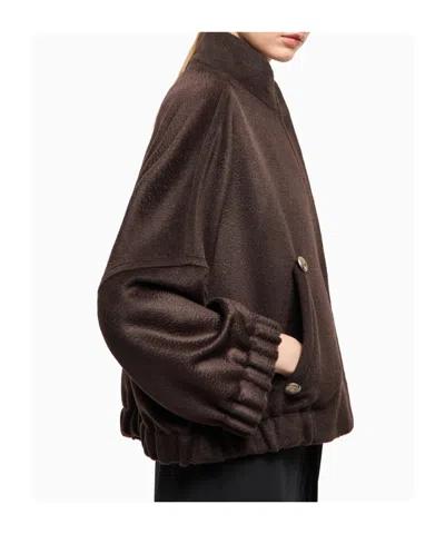 Giorgio Armani Alpaca And Wool Pea Coat
