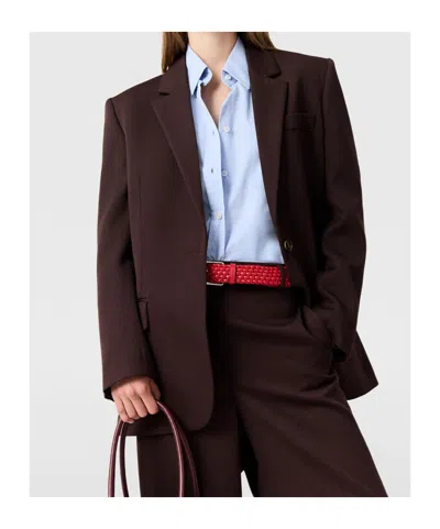 Stella Mccartney Single-breasted Peak-lapel Blazer In Brown