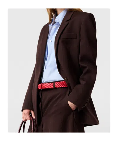 Stella Mccartney Single-breasted Peak-lapel Blazer In Brown