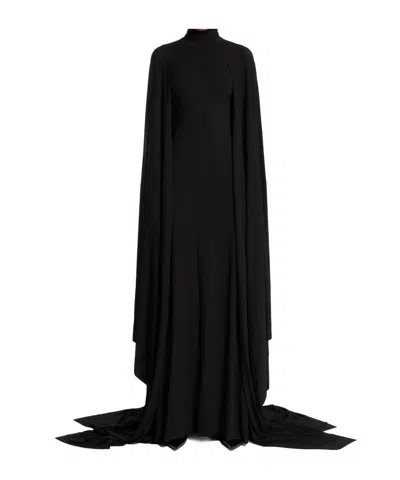 Balenciaga High Neck Semi Fitted Dress In Black