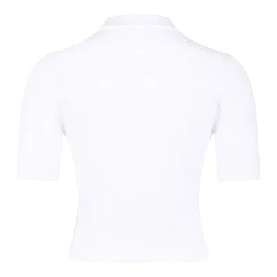 Balmain Crewneck Ribbed Cardigan Short Sleeves In White