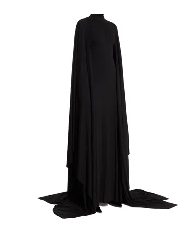 Balenciaga High Neck Semi Fitted Dress In Black