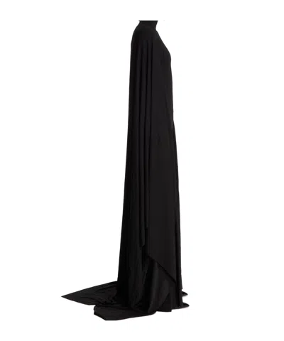 Balenciaga High Neck Semi Fitted Dress In Black