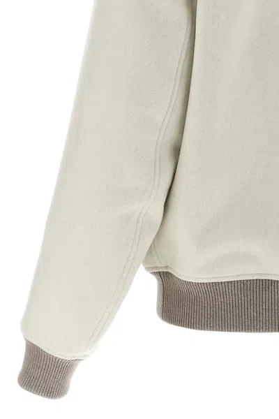 Brunello Cucinelli Wool Bomber Jacket Puffer Jackets White In Neutral