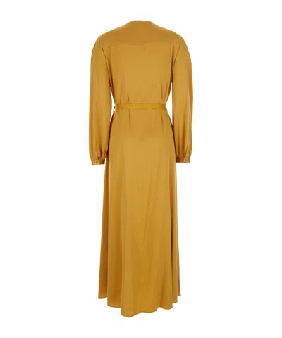 Forte Forte Silk Long Sleeves ,maxi Dress In Yellow