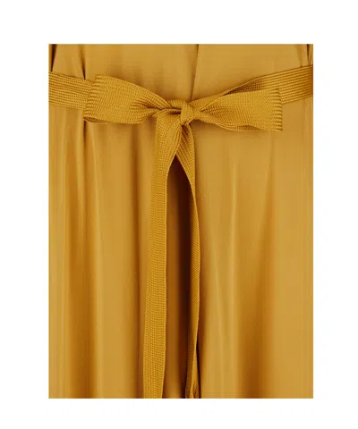 Forte Forte Silk Long Sleeves ,maxi Dress In Yellow
