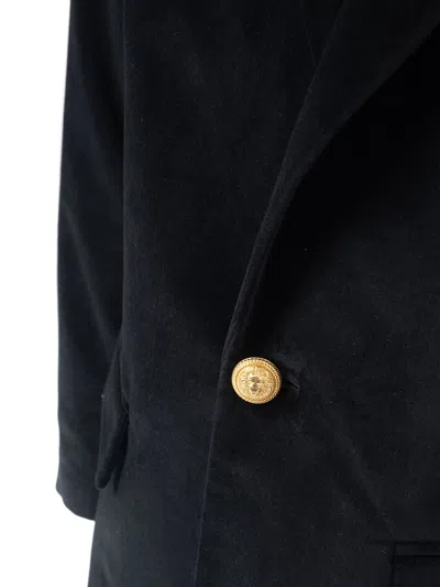 Balmain Long-sleeved Suit Jacket In Blue