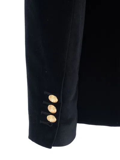 Balmain Long-sleeved Suit Jacket In Blue