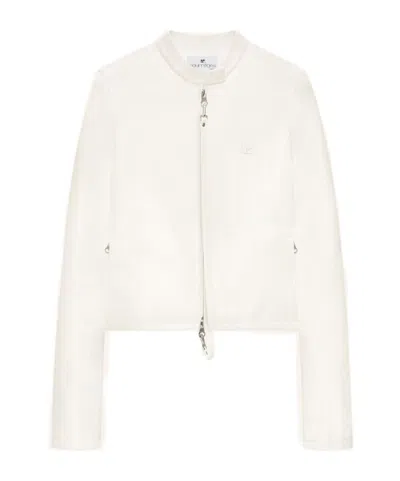 Courrèges City Zip-front Cropped Jacket In Neutral